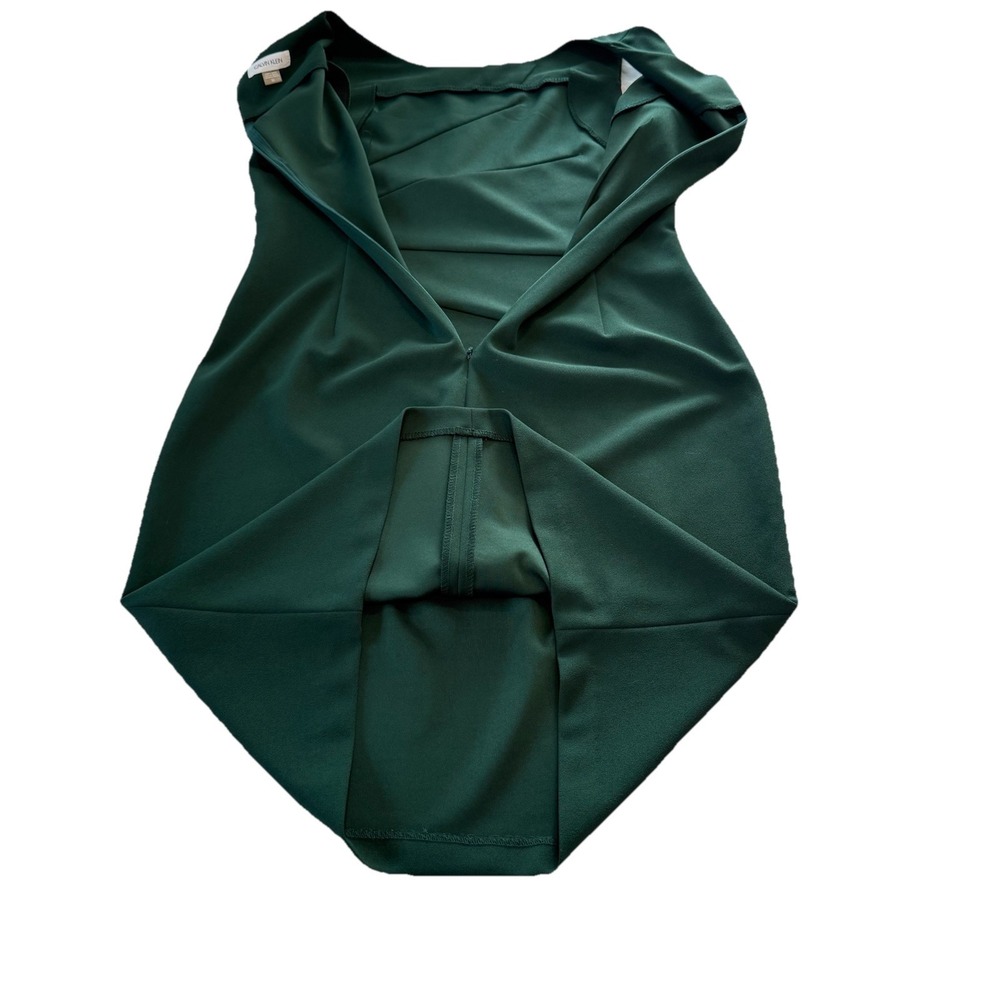 Calvin Klein Green Sunburst Seam Stretch Crepe Sleeveless Sheath Dress Size 10 - Picture 11 of 14